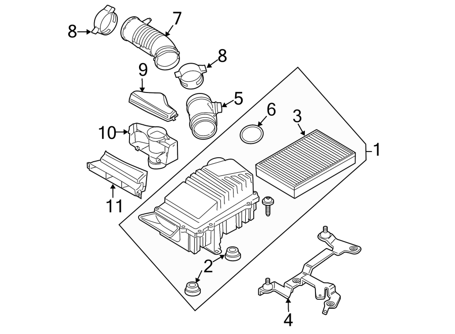 Air Cleaner Assembly 3C0-129-607-AL - View 2