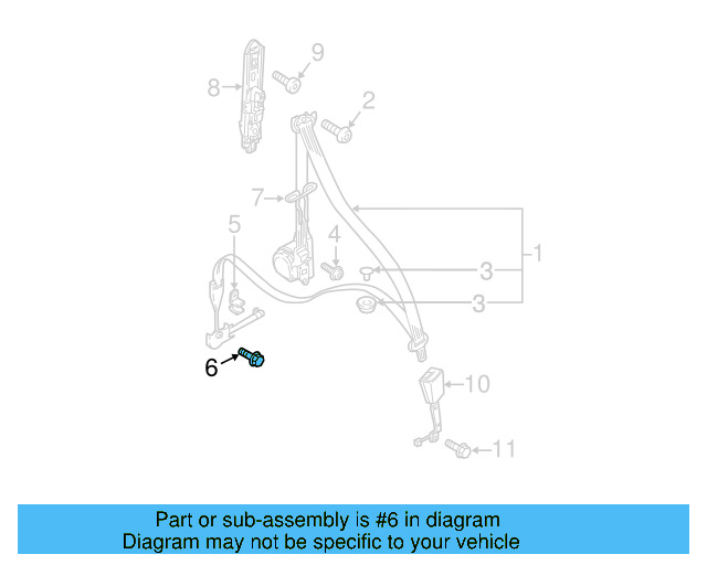 Front Belt Assembly Mount Bolt WHT-005-803 - View 3
