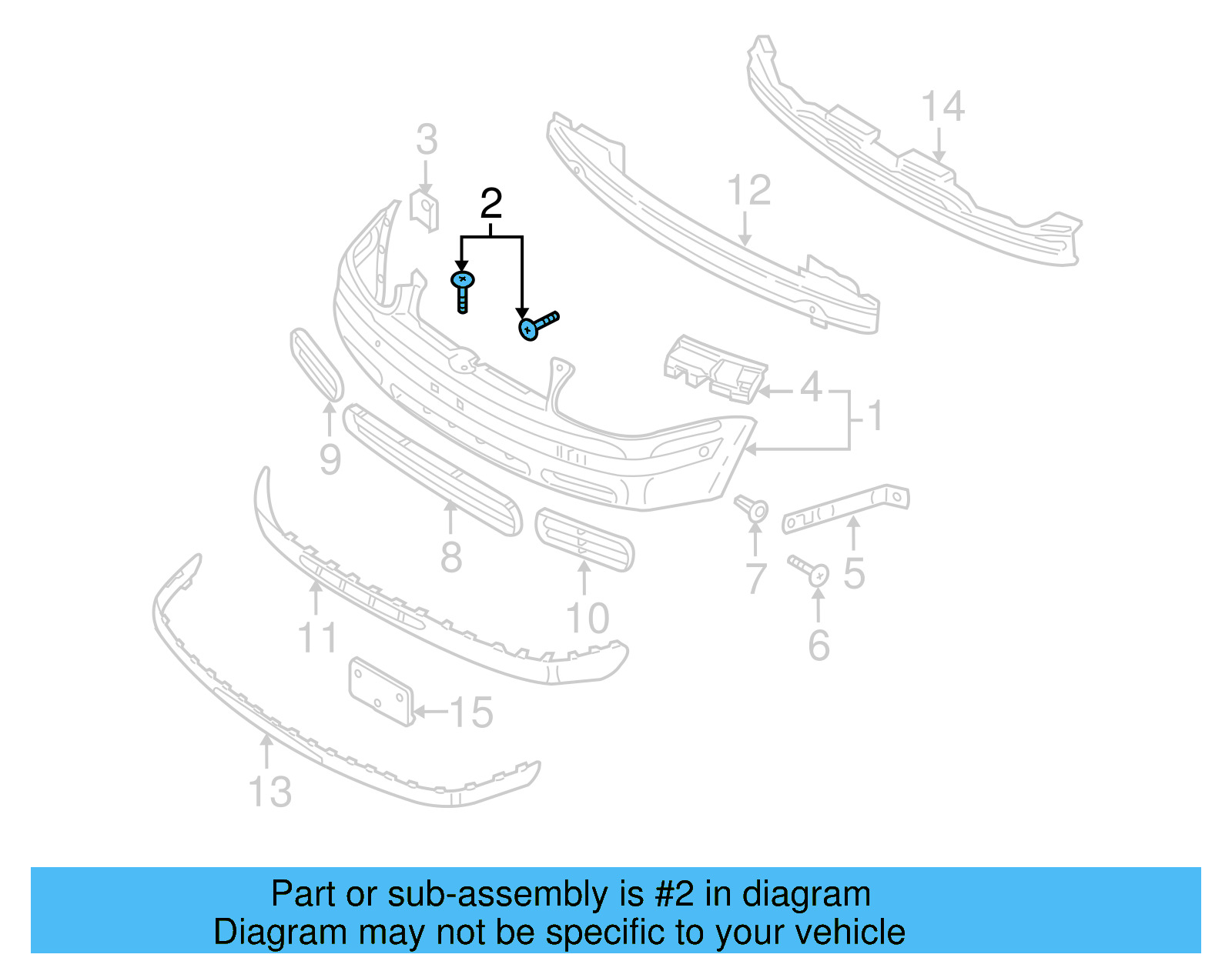 Bumper Cover Support Rail Bolt 6N0-807-199 - View 11