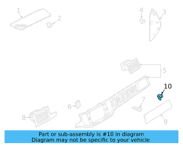 Cluster Bezel Retainer Clip 6N0-867-190-A - View 18