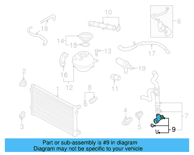 Radiator Coolant Hose Adapter 6Q0-122-291-F - View 67