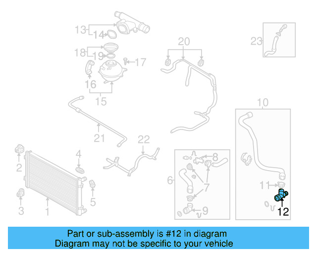 Radiator Coolant Hose Adapter 6Q0-122-291-F - View 18