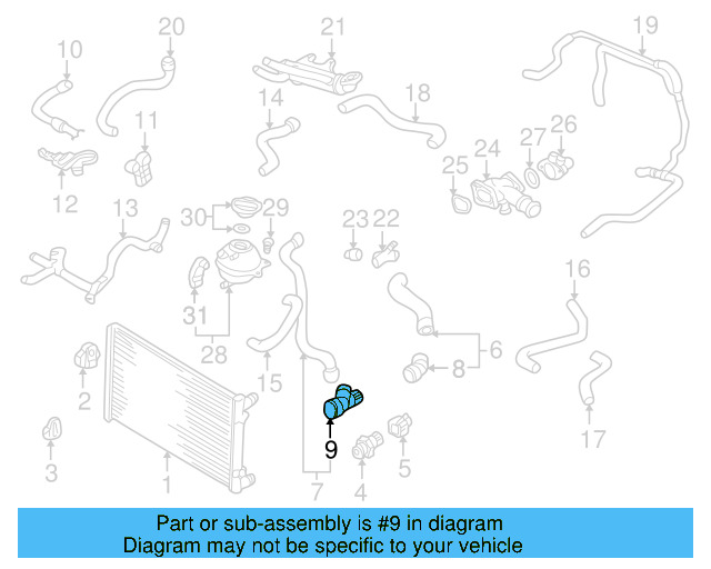 Radiator Coolant Hose Adapter 6Q0-122-291-F - View 60