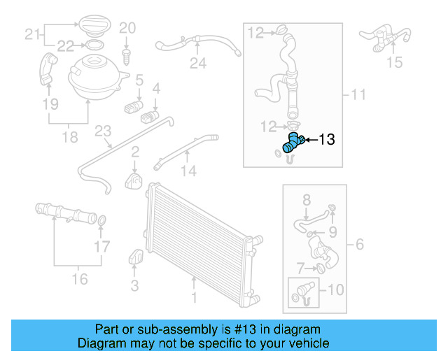 Radiator Coolant Hose Adapter 6Q0-122-291-F - View 57