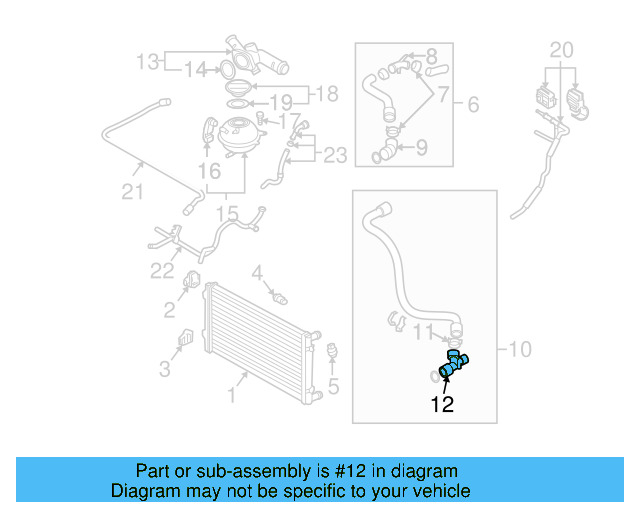Radiator Coolant Hose Adapter 6Q0-122-291-F - View 19
