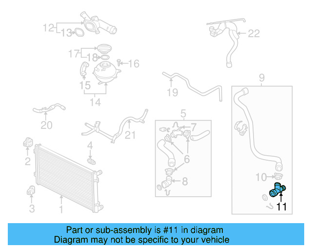 Radiator Coolant Hose Adapter 6Q0-122-291-F - View 61