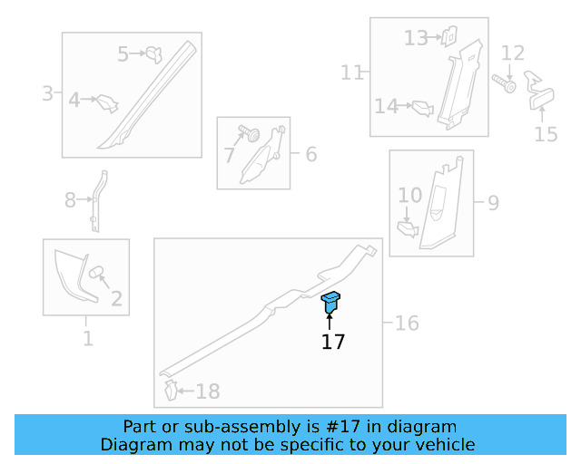 Scuff Plate Clip 6Q0-853-147 - View 24