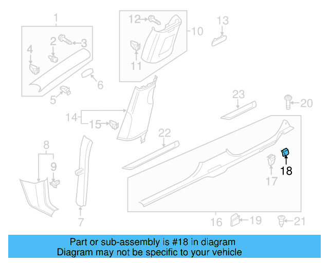 Scuff Plate Clip 6Q0-853-147 - View 60