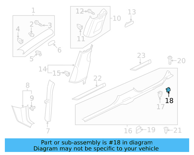 Scuff Plate Clip 6Q0-853-147 - View 32