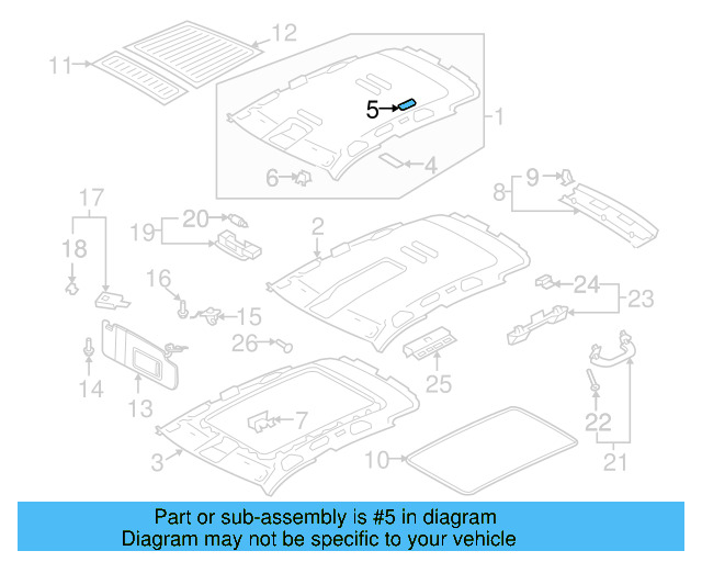 Headliner Reinforcement 6Q0-867-599-G - View 10