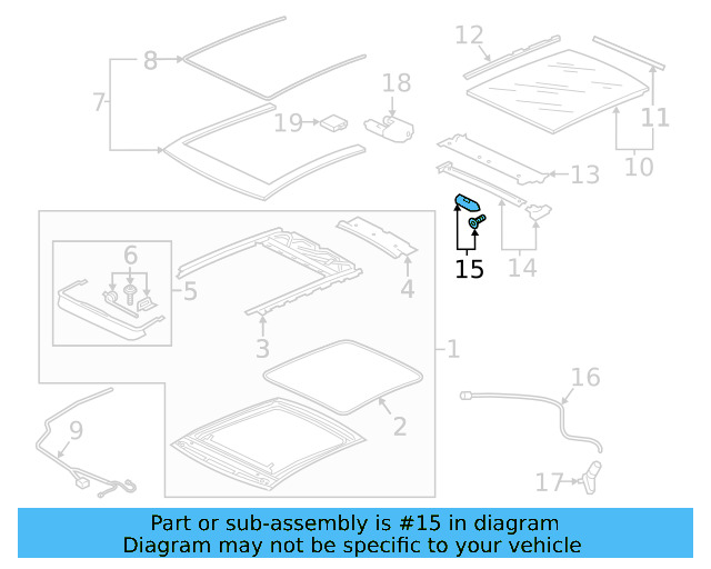 Sunshade Handle 6R0-898-924 - View 2