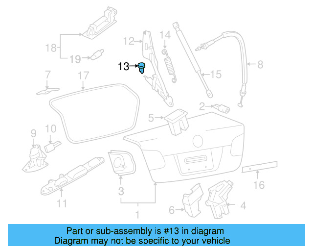 Trunk Lid Bumper 6X0-827-499-F