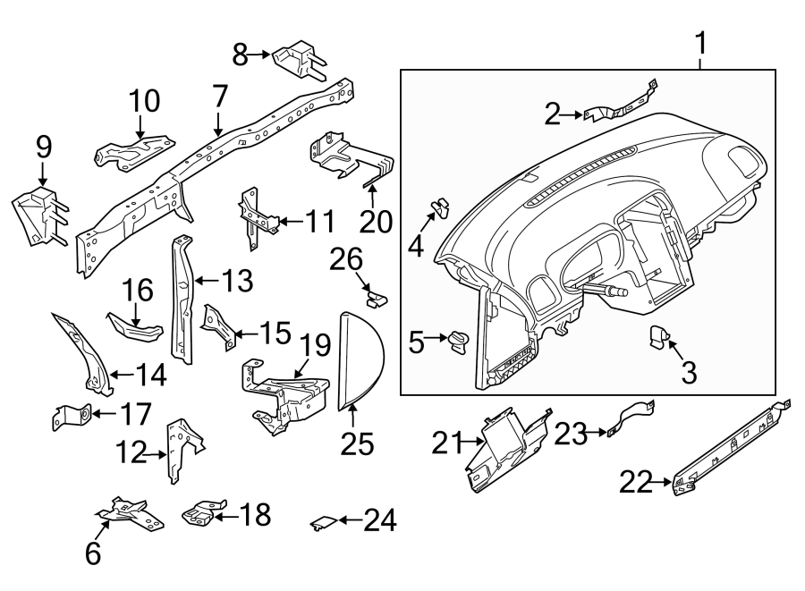 Instrument Panel Center Support 1K0-857-893 - View 8