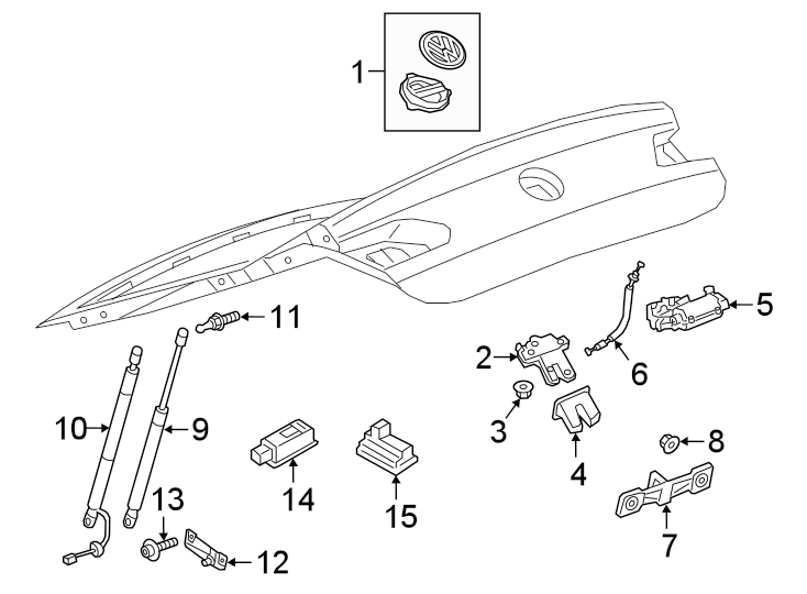Latch Assembly 3G0-827-469-JC-DPJ - View 3