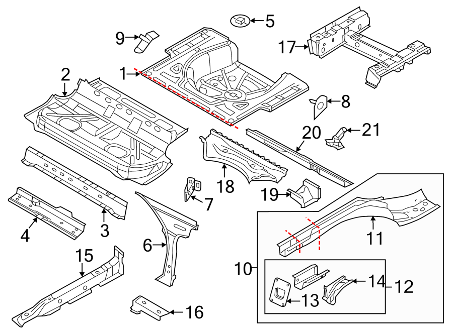 Rail Reinforced Support Bracket 5C6-803-428 - View 2