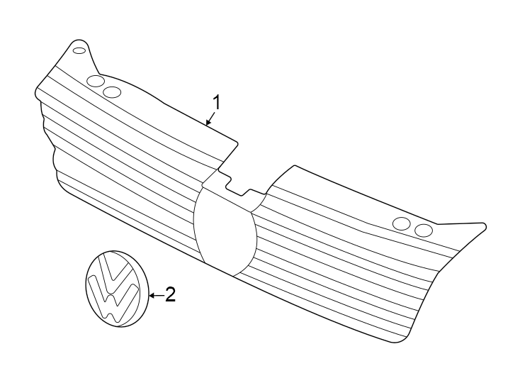 Center Grille 2GJ-853-651-AJ-ZLL - View 3