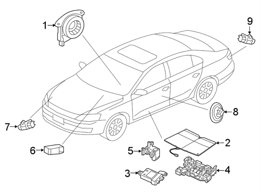 Air Bag Control Module 5C6-959-339-B-007 - View 3