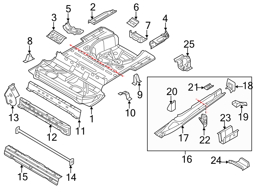 Rear Floor Pan 1Q0-813-115-B - View 2