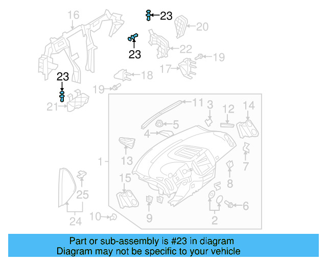 Trunk Trim Panel Clip 701-867-299-E-9B9 - View 17