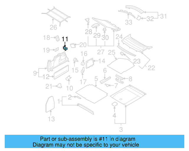 Trunk Trim Panel Clip 701-867-299-E-9B9 - View 20