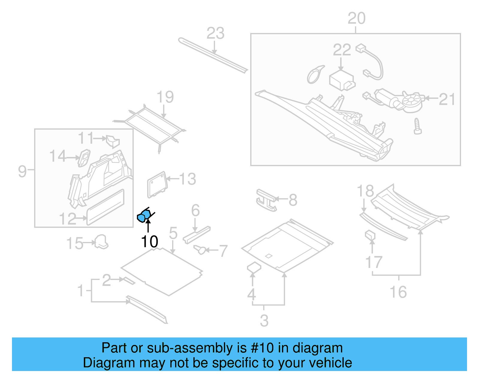 Trunk Trim Panel Clip 701-867-299-E-9B9 - View 21