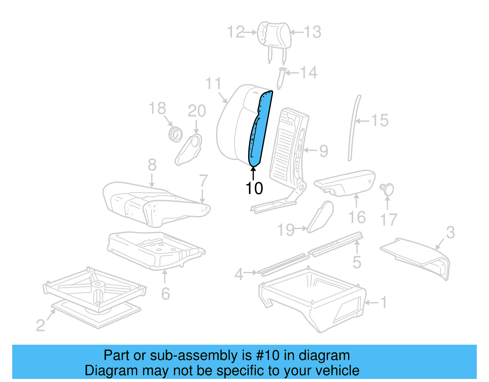 Seat Back Pad 701-881-775-B - View 9
