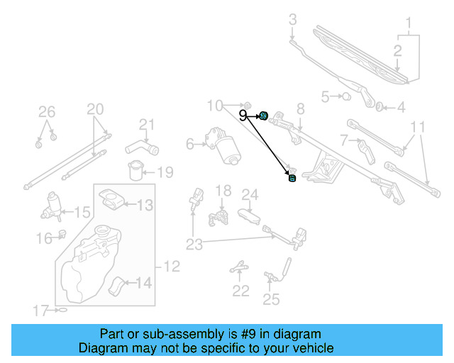 Wiper Frame Grommet 701-955-754