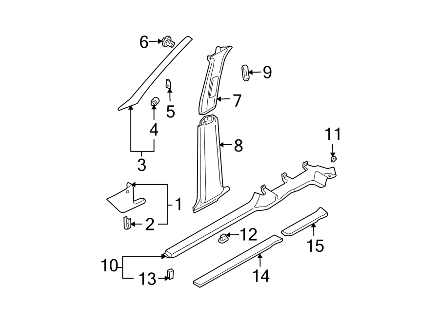 Upper Center Pillar Trim 1J5-868-418-G-6K8