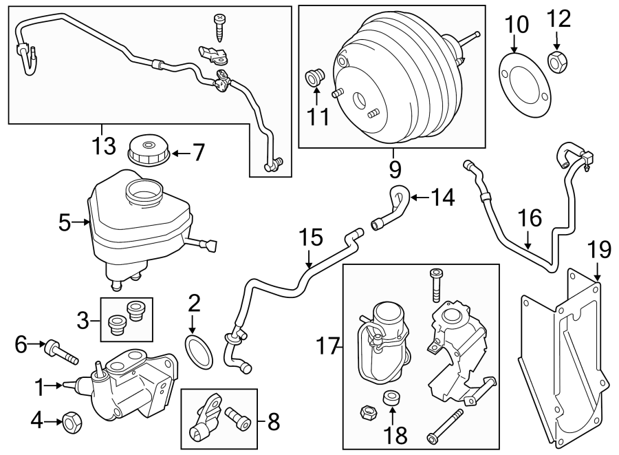 Power Brake Booster Vacuum Pump Bracket 7P0-614-143-C
