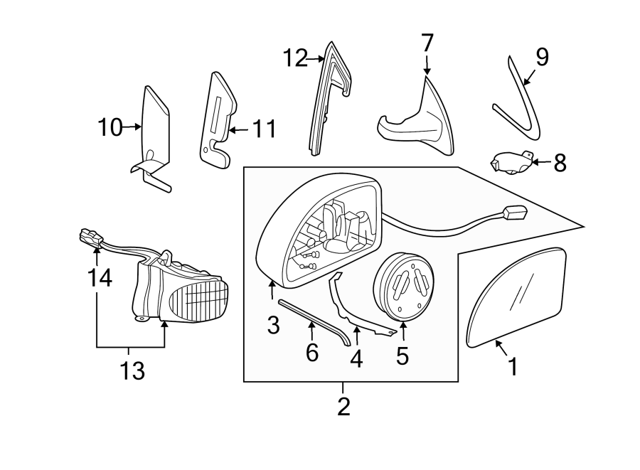 Mirror Glass 1C1-857-522-B - View 3