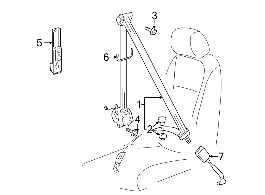 Seat Belt Lap And Shoulder Belt 1K4-857-705-BD-RAA - View 7