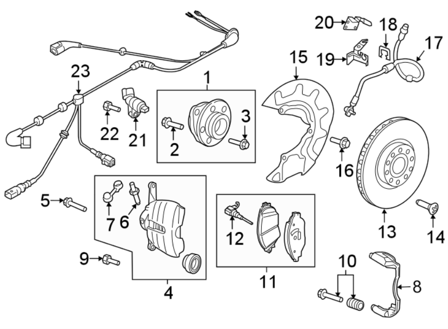 ABS Wheel Speed Sensor Wiring Harness 5G0-927-903-AH