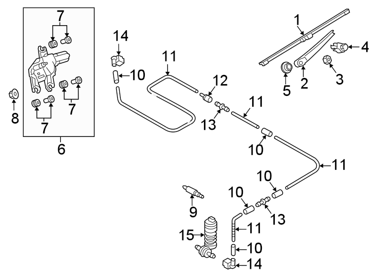 Back Glass Wiper Arm 5GM-955-707
