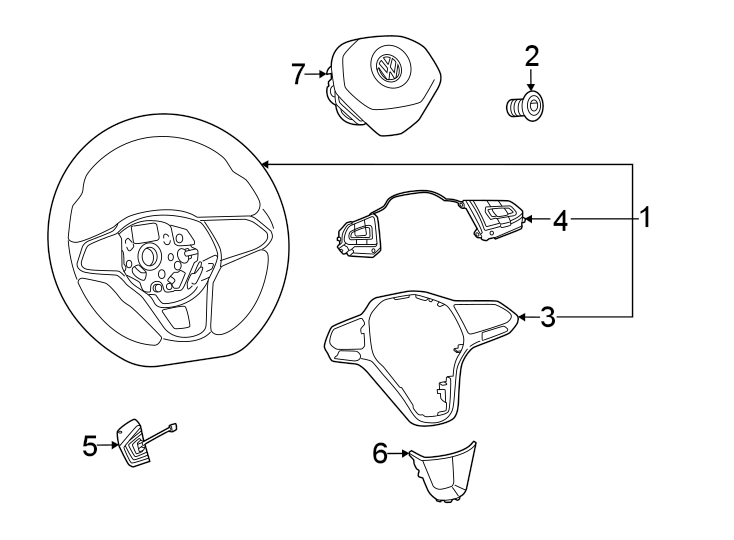 Steering Wheel 5H0419089GYPG - View 3