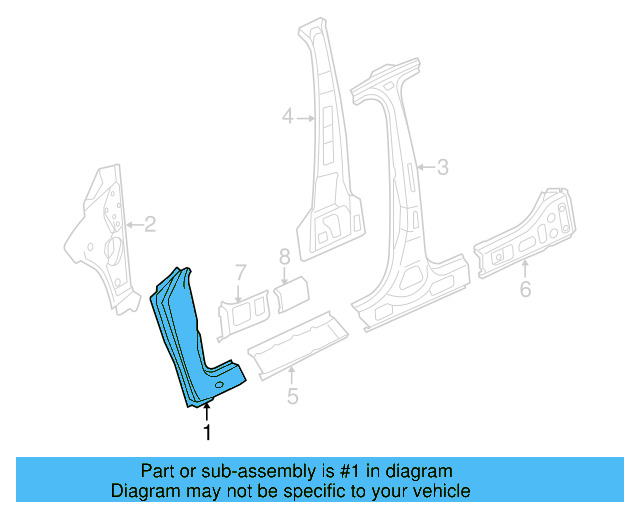 Pillar Reinforced 3C8-809-203 - View 3