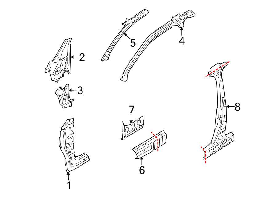 Inner Hinge Pillar 1K6-802-123-A
