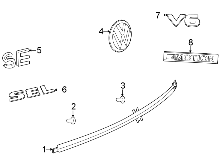Rear Molding 3CM-853-583-F-FOD