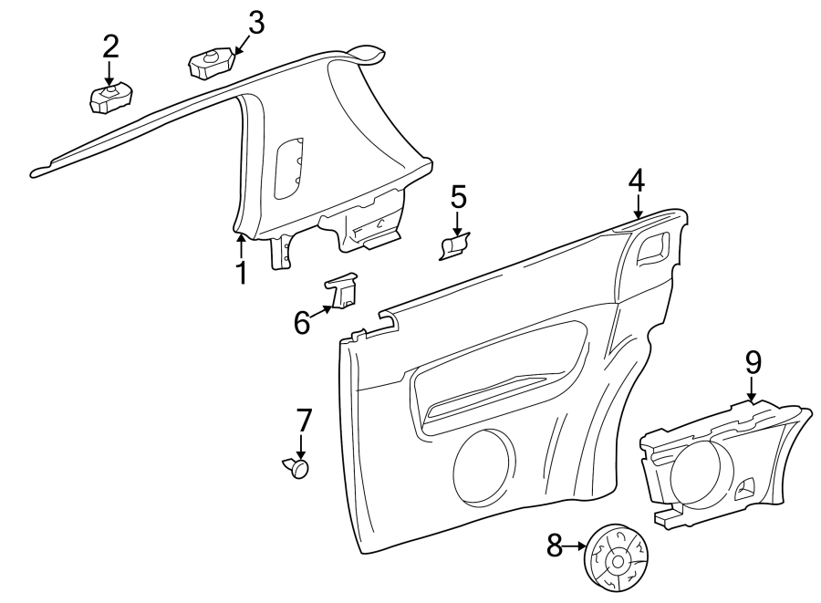 Upper Quarter Trim 1J3-867-241-B-54A - View 4