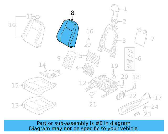 Seat Back Pad 3CN-881-776-E - View 15