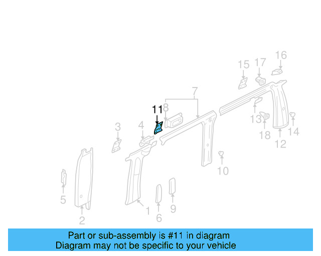 Pillar Trim Retainer 705-867-331-A - View 3