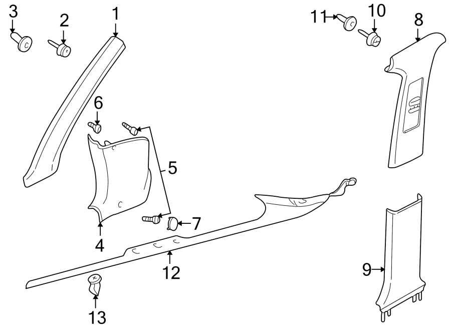 Center Pillar Trim 3B0-867-298-Q70 - View 4