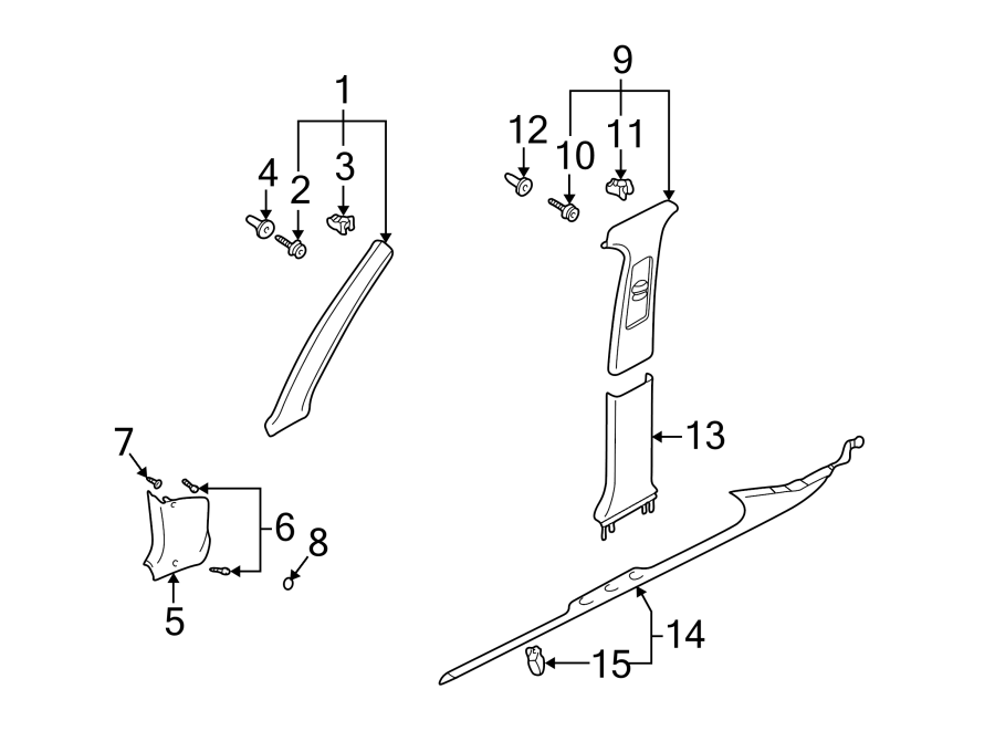 Upper Center Pillar Trim 3B0-868-418-N-6K8 - View 3