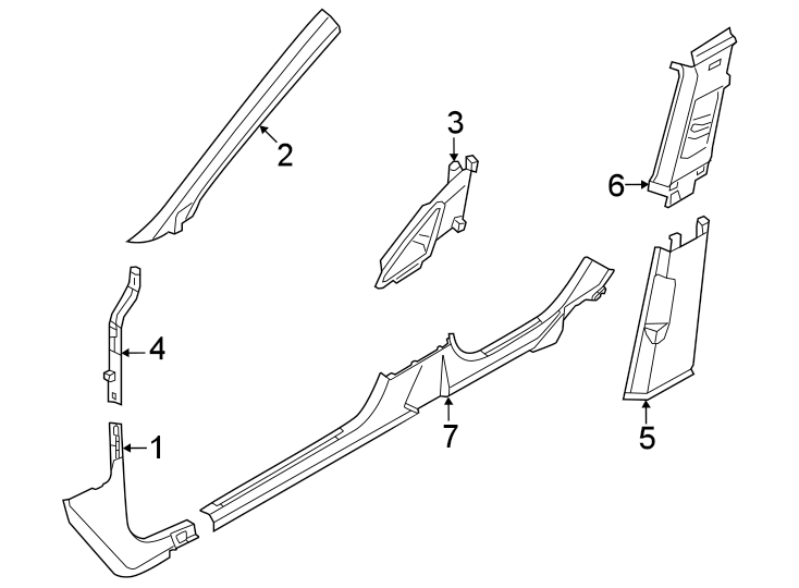 Upper Center Pillar Trim 5H0-867-243-D-4PK