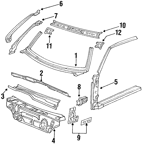 Windshield Header Reinforcement 191-817-129