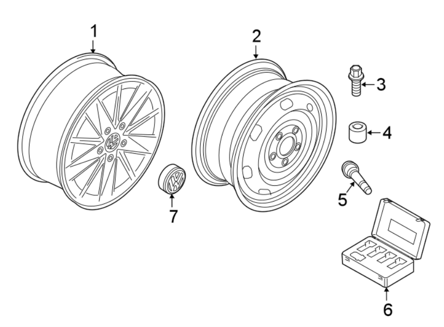 Wheel, Alloy 5G0-601-025-BA-8Z8
