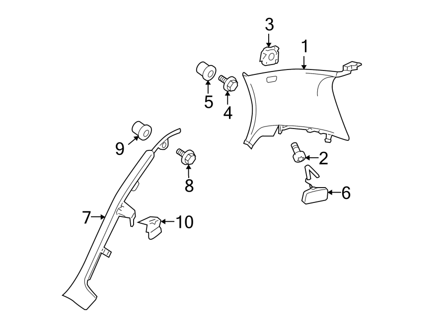 Interior Quarter Panel Trim Panel 1K9-867-766-7G8 - View 3