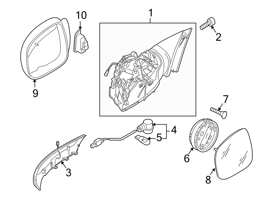 Mirror Glass 7L6-857-522-AA - View 4