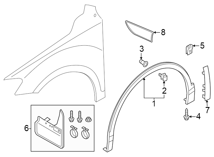 Wheel Opening Molding 5NN-854-732-B-9B9
