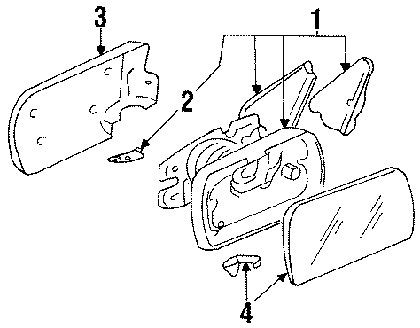 Mirror Glass 1H1-857-522-A - View 2