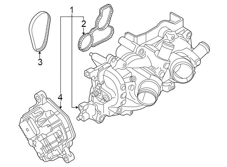 Engine Water Pump Housing Gasket 05E-121-119 - View 2